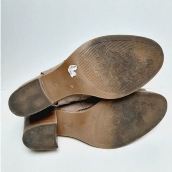 BOS. & CO. Celeste Peep-Toe Ankle Boots Heels Chunky Heel Genuine Suede Sz 9 - Picture 11 of 11